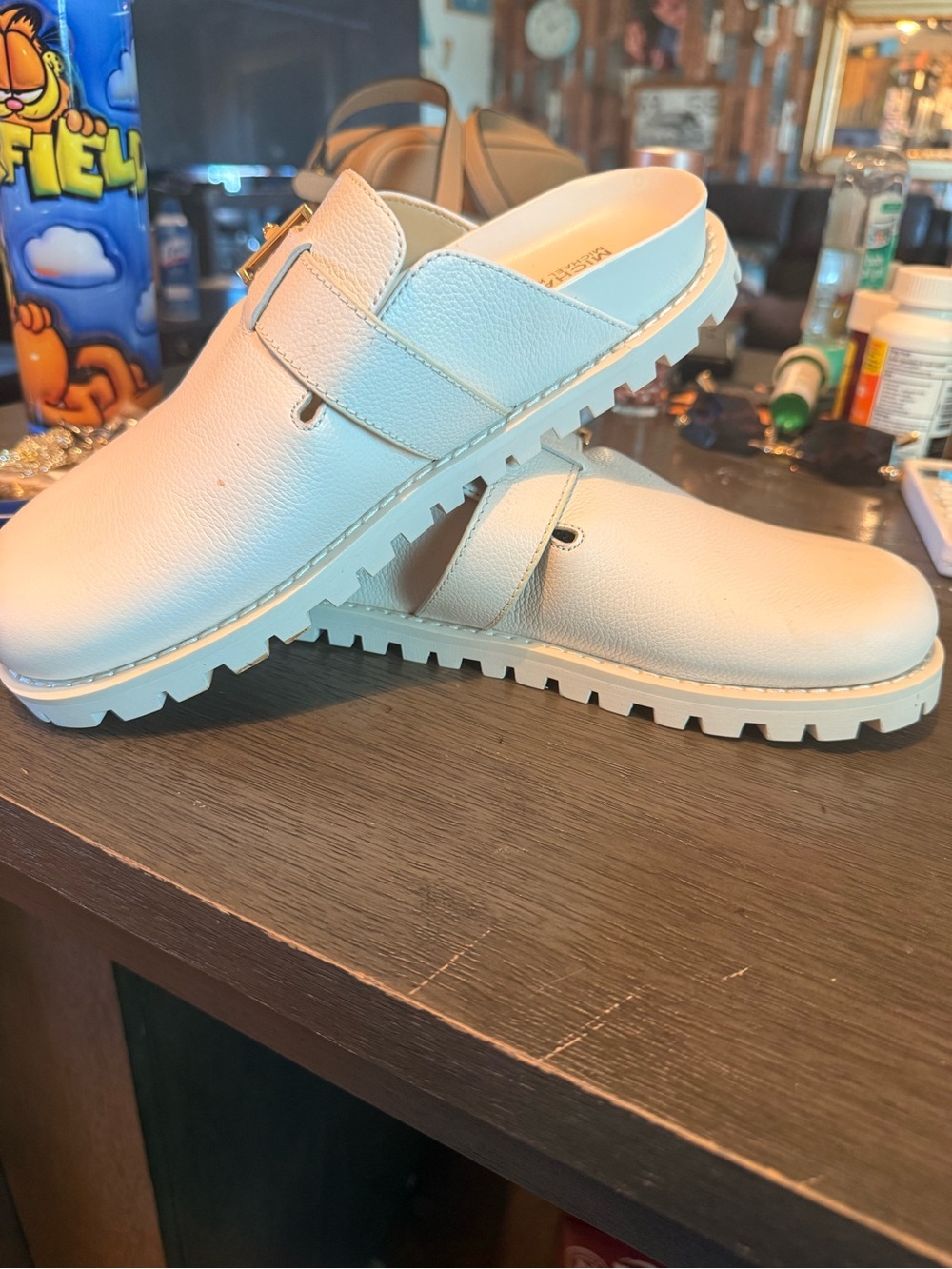 Women’s Michael Kors  White Slip-On Clog with Buckle